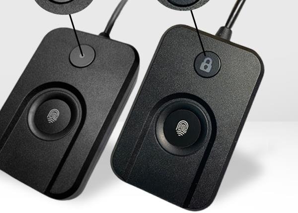 FP100-LK wired USB fingerprint reader with a separate button