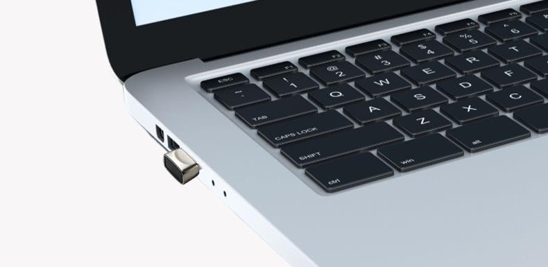 FP200 inserted into a laptop USB port